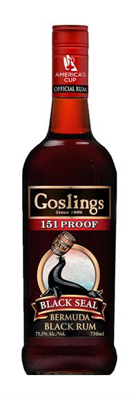 Gosling\'s 151 proof Black Seal Rum 75,5% 70 cl.