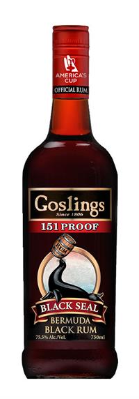 Rom - Gosling\'s 151 proof Black Seal Rum 75,5% 70 cl.