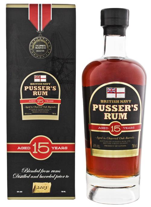 Rom - Pussers Navy rum 15 år Nelson\'s Blood 70 cl.